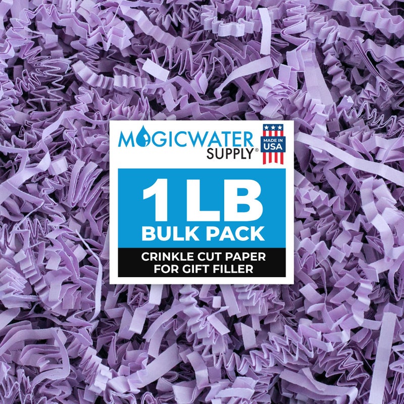 MagicWater Supply Crinkle Cut Paper Shred Filler-1LB Lavander-Decorative & Protective Packaging for Bridesmaid Gifts & Bridesmaid Proposal Gifts Holiday Stuffers Birthdays Wedding & Anniversaries - Image 1